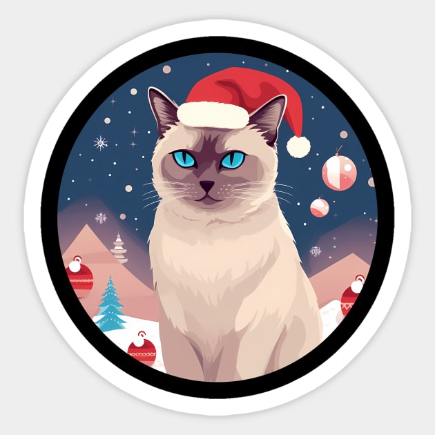 Burmese Cat Xmas, Love Cats Sticker by logiamerch